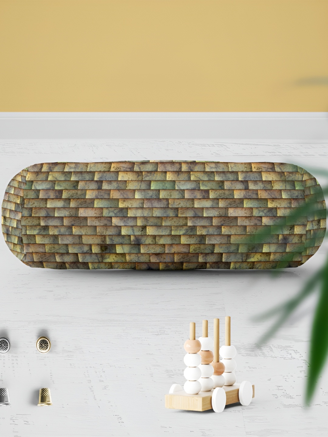 

ArtzFolio 2 Pieces Brown Printed Bolster Cover
