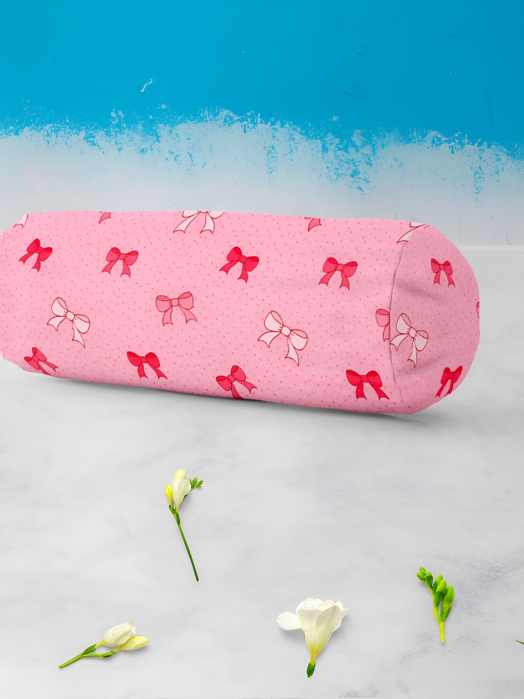 

ArtzFolio Pink 2 Pieces Printed Velvet Eco-Friendly Bolster Covers