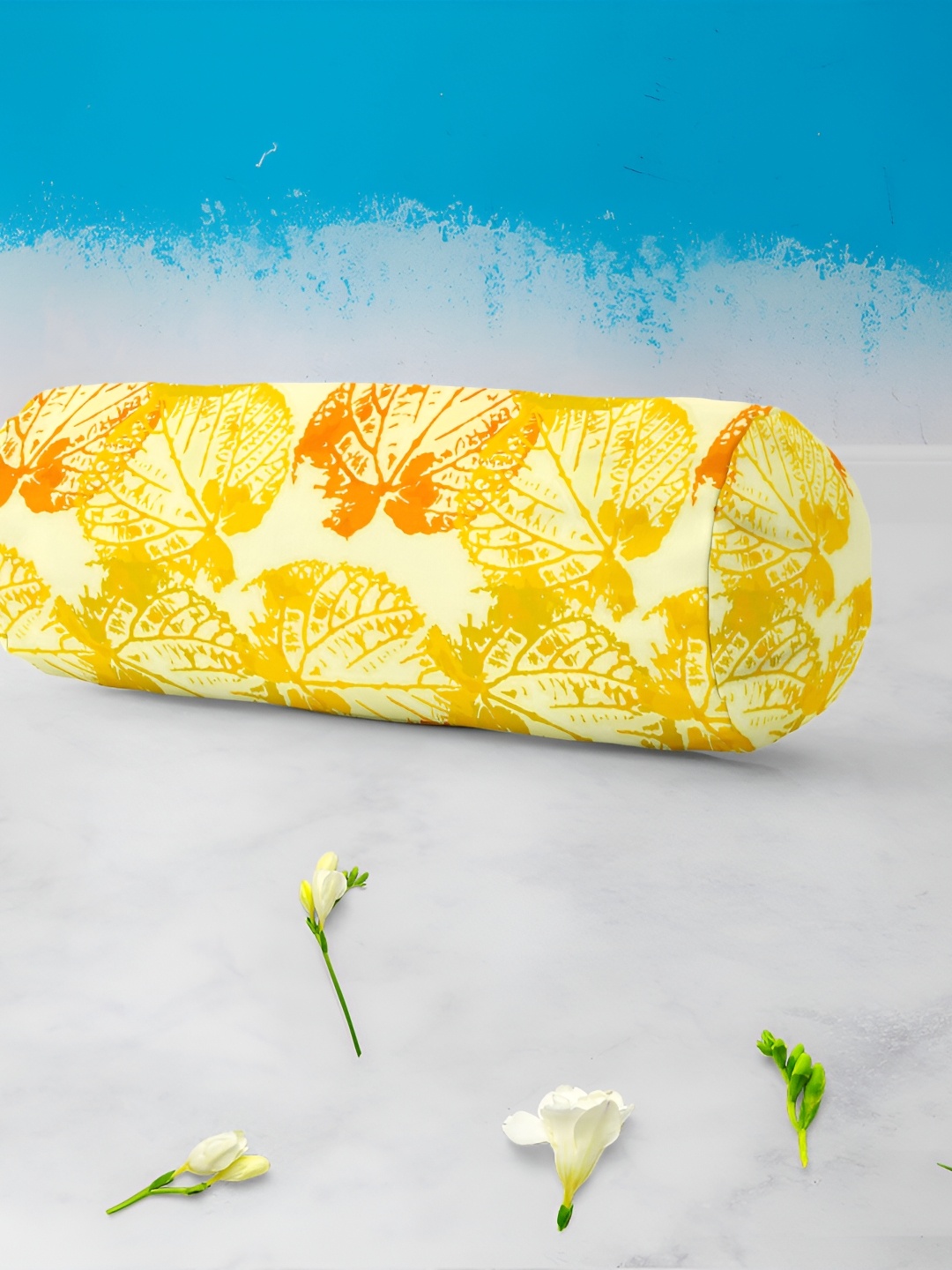 

ArtzFolio Yellow 2 Pieces Printed Bolster Covers, Multi