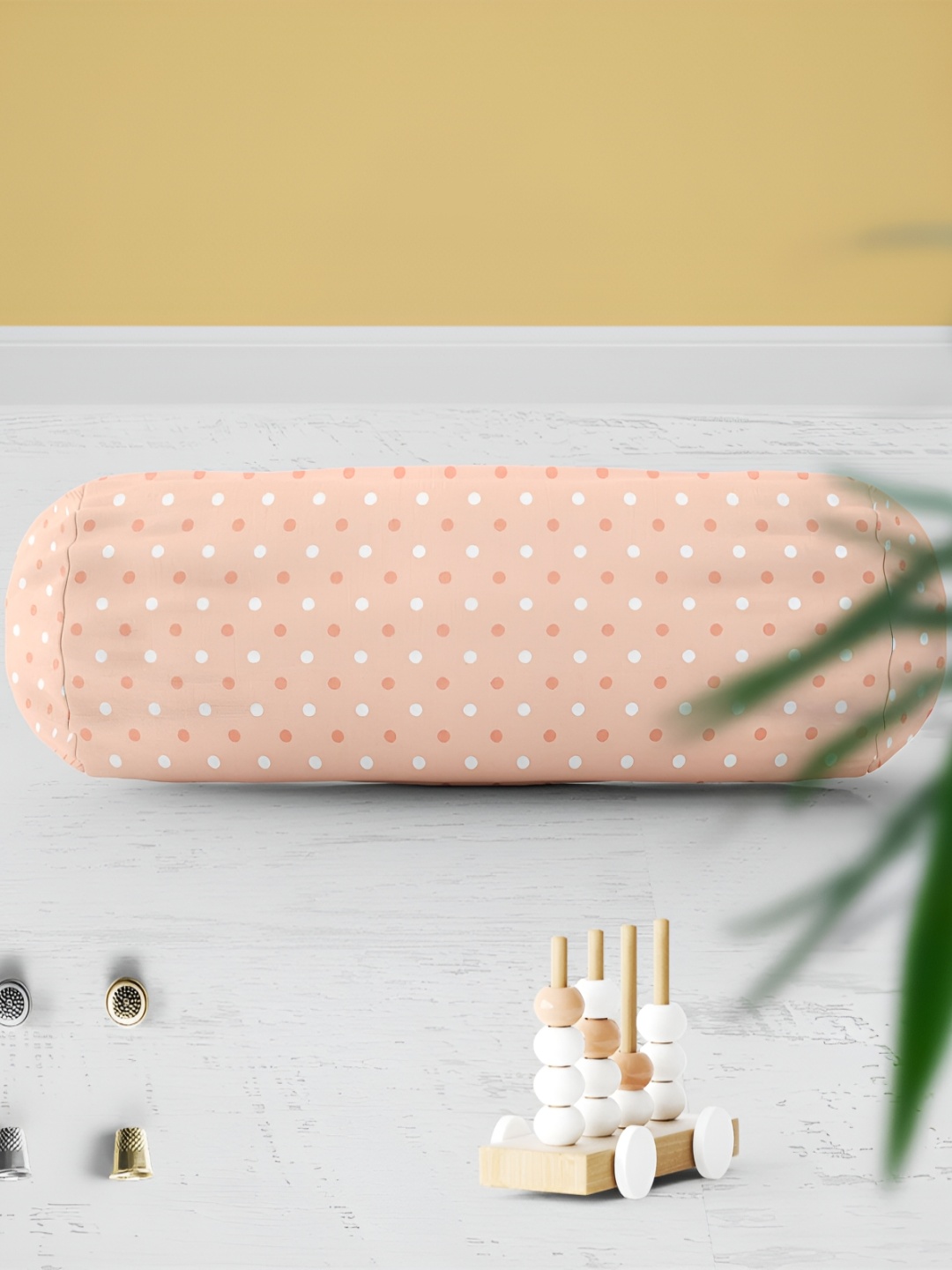 

ArtzFolio 2 Pieces Peach-colored Printed Cotton Canvas Bolster Covers