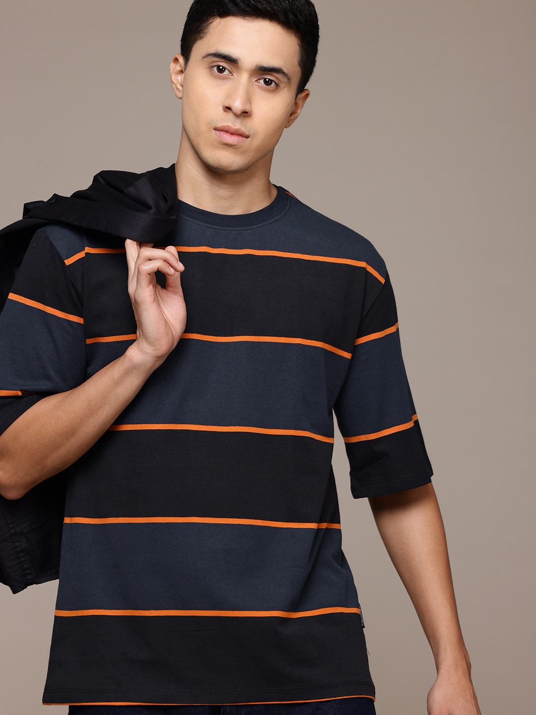 

The Roadster Lifestyle Co. Striped Oversize T-shirt, Navy blue