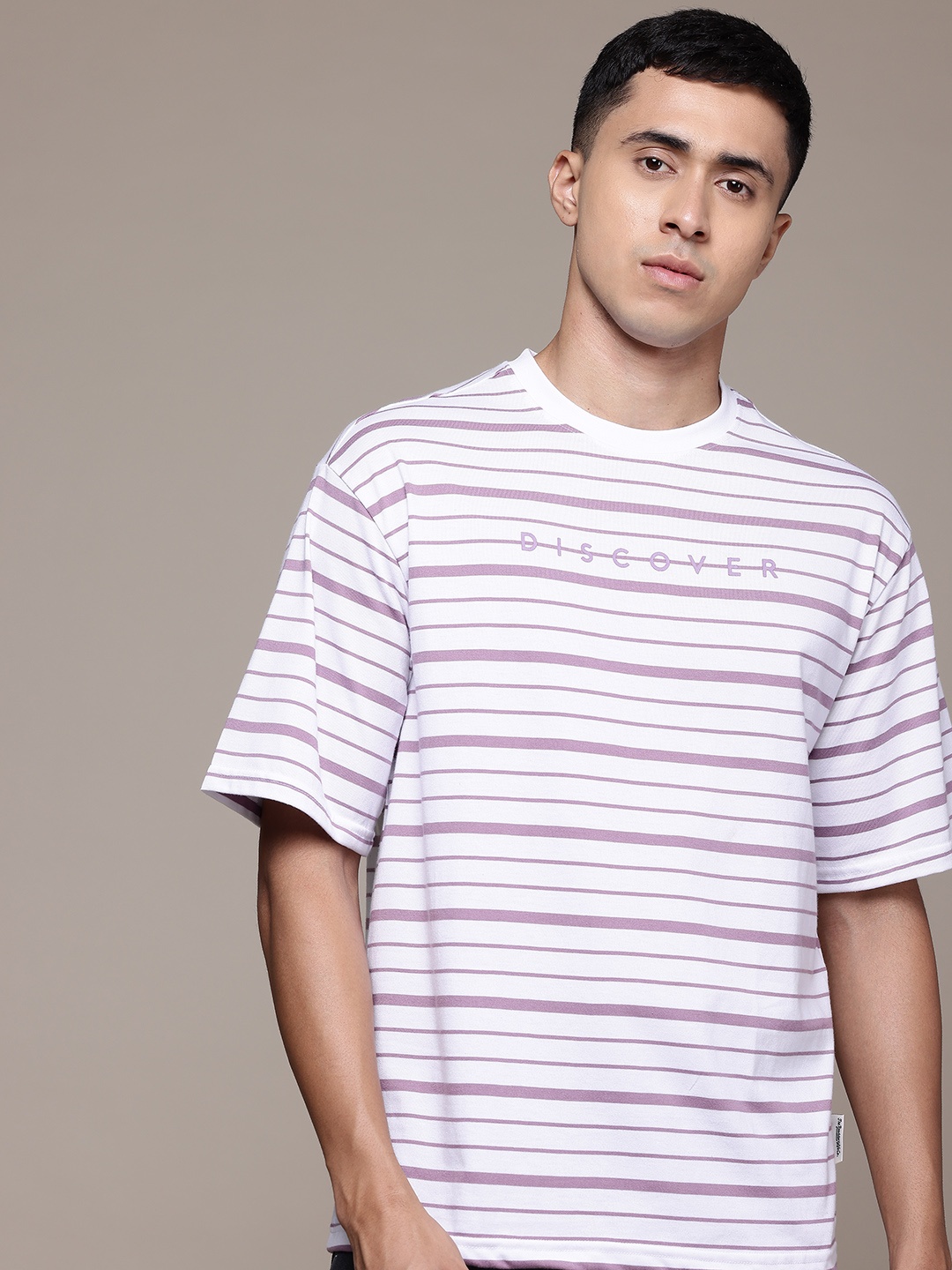 

The Roadster Lifestyle Co. Striped Relaxed Fit T-shirt, White