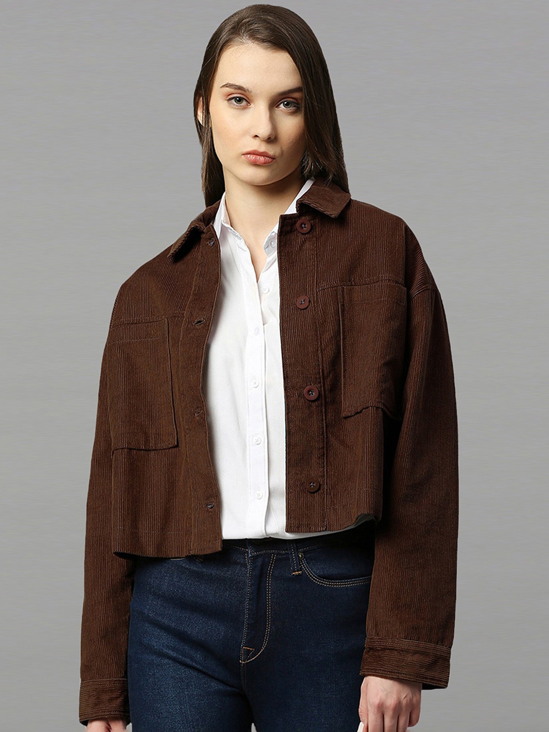 

Dream of Glory Inc Women Corduroy Jacket, Brown