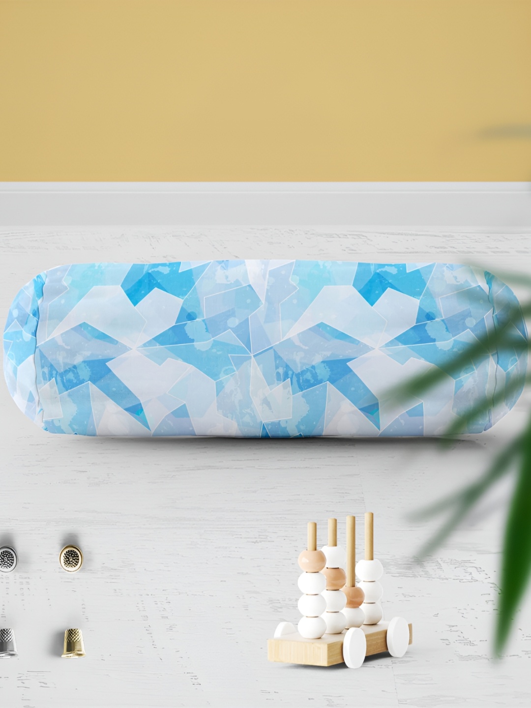 

ArtzFolio White & Blue 2 Pieces Printed Bolster Covers