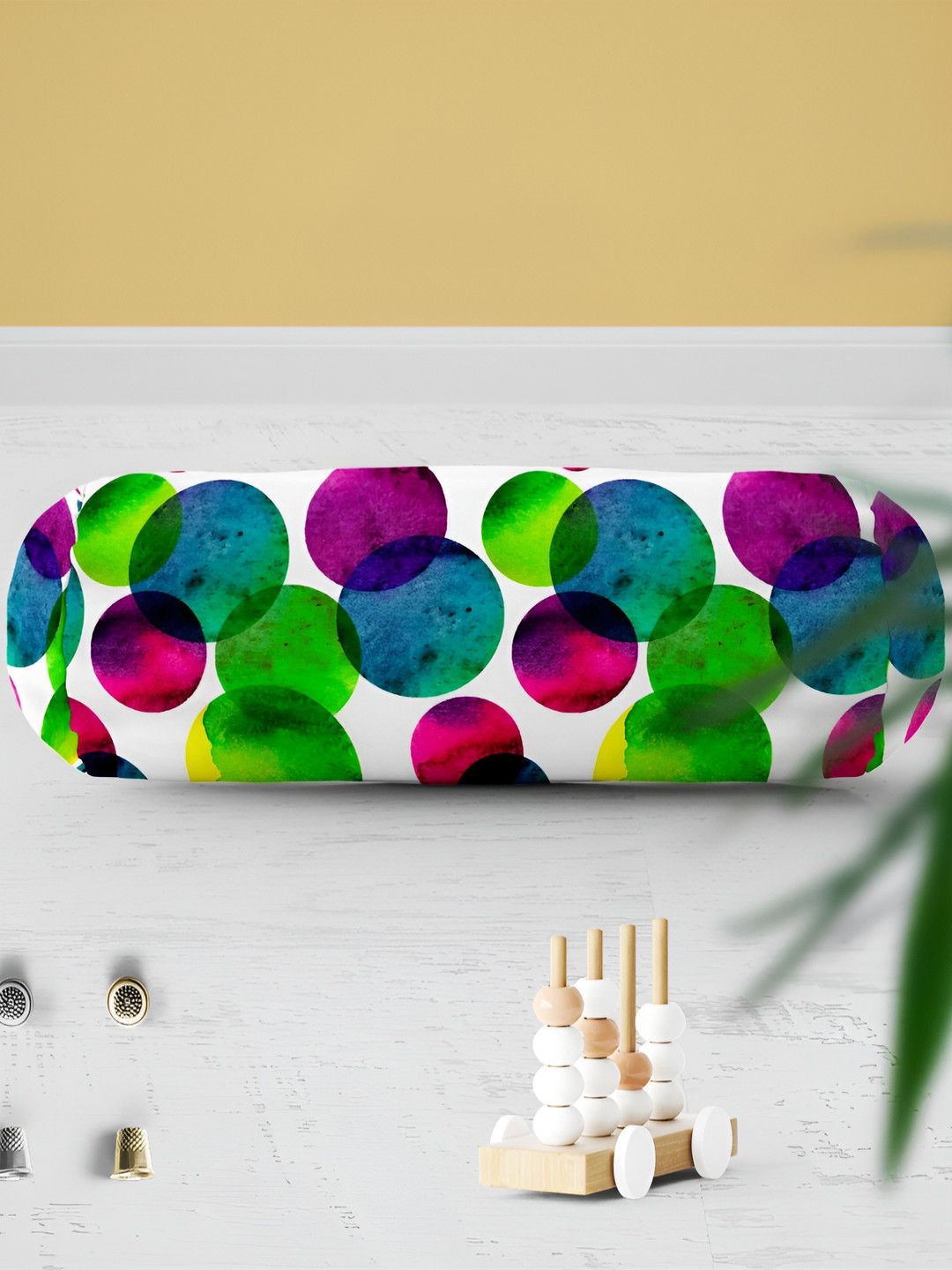 

ArtzFolio White & Green 2-Pcs Printed Bolster Covers