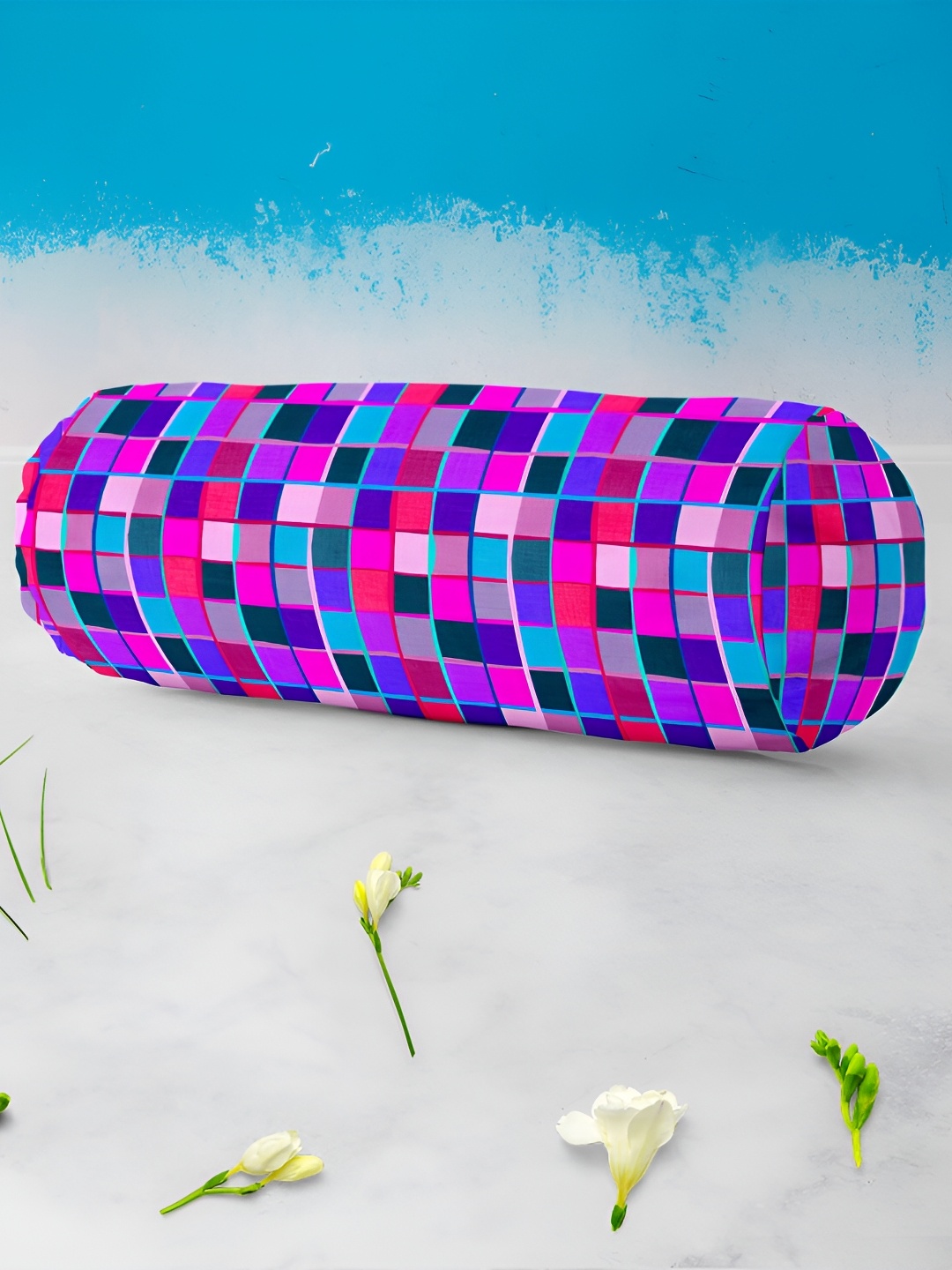 

ArtzFolio Pink & Purple 2-Pcs Printed Bolster Covers