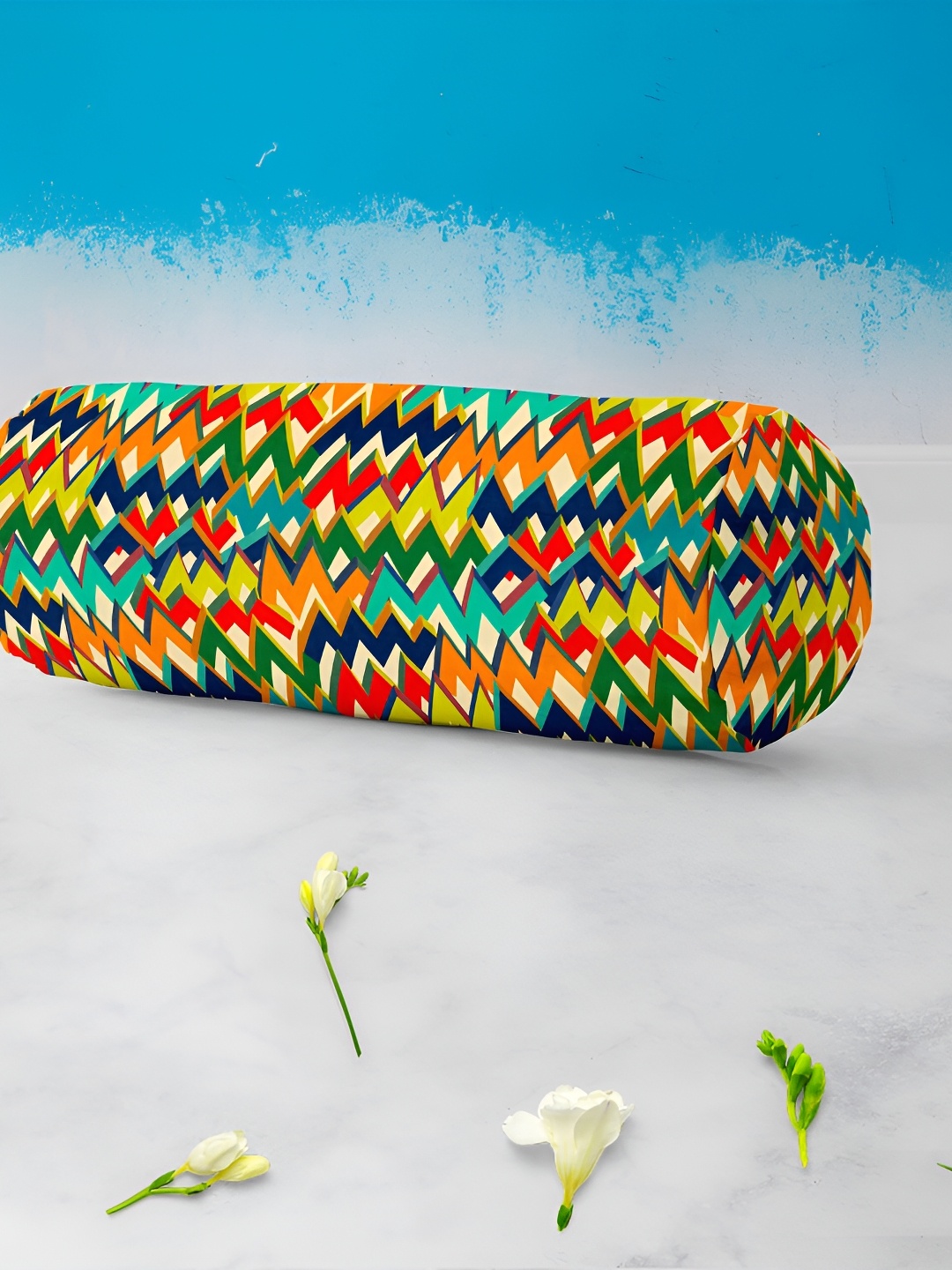 

ArtzFolio Beige & Green 2-Pcs Printed Bolster Covers