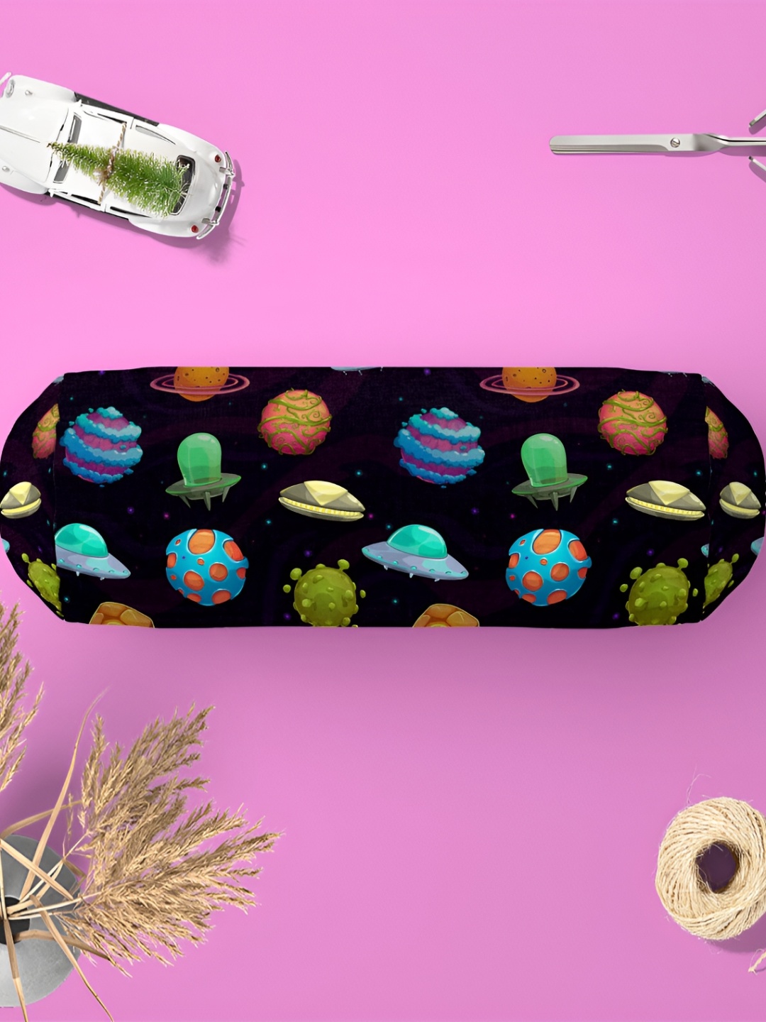 

ArtzFolio Navy Blue & Green 2Pcs Printed Bolster Covers