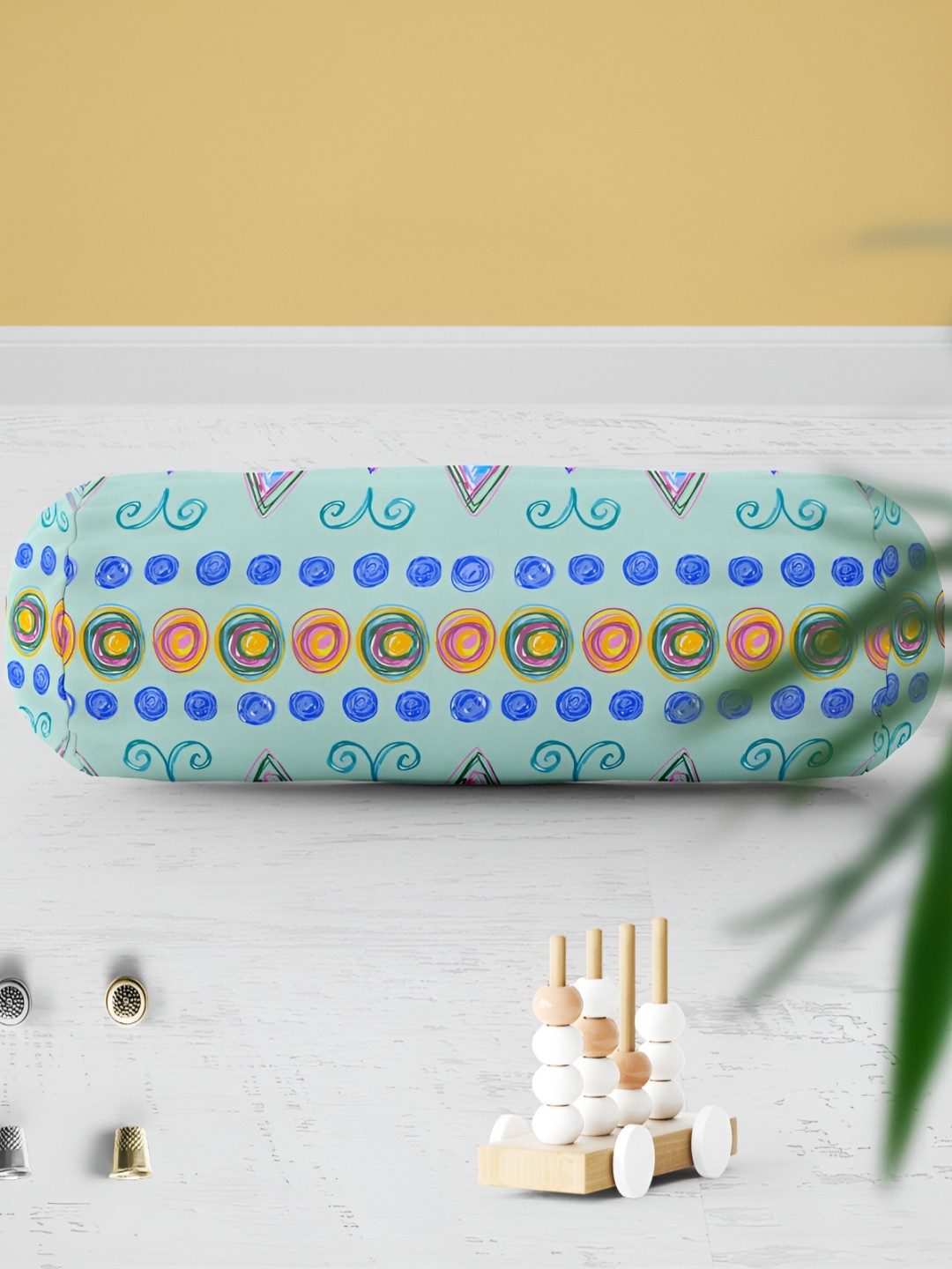 

ArtzFolio Green & Blue 2Pcs Abstract Print Bolster Covers