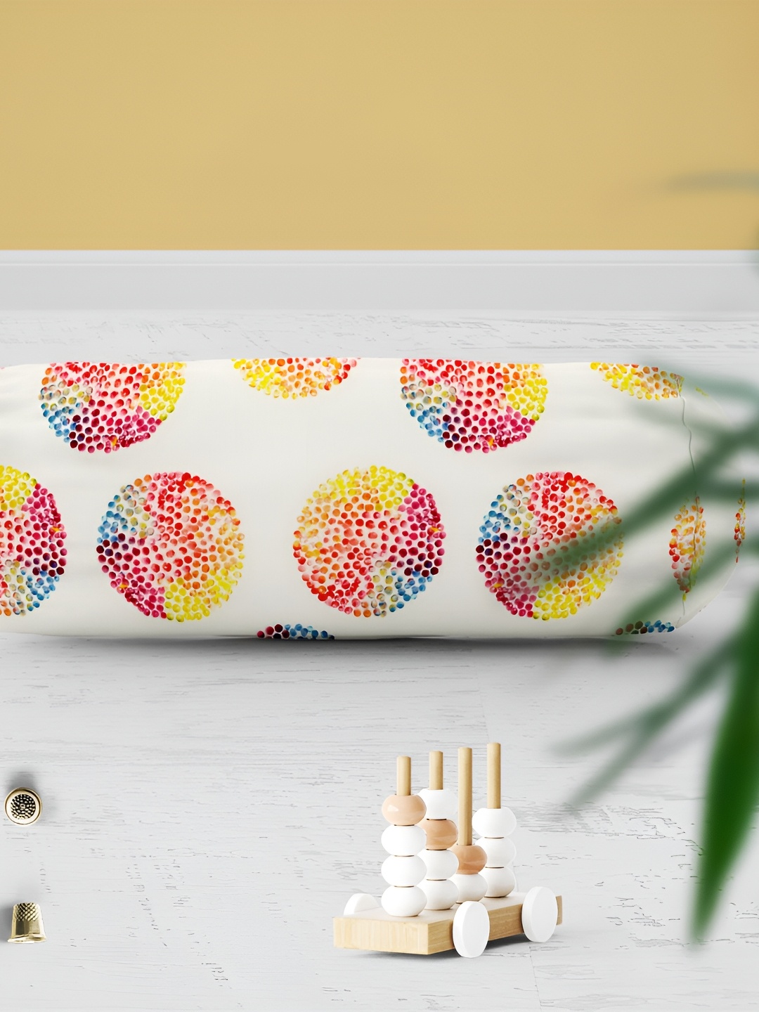 

ArtzFolio White & Red 2Pcs Printed Bolster Covers