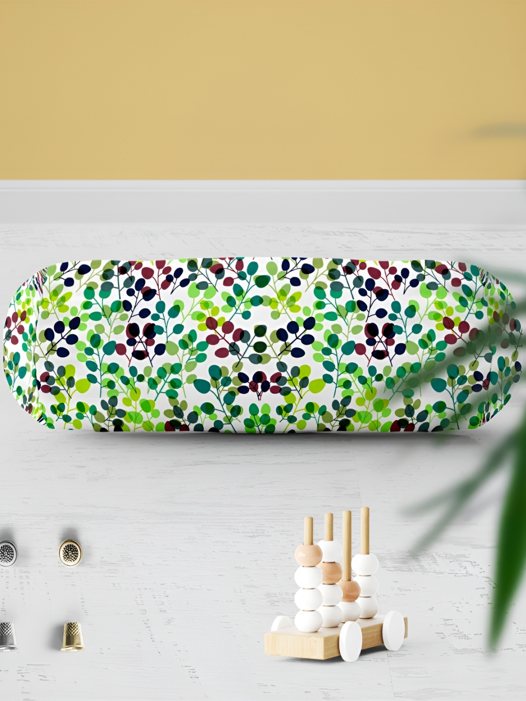 

ArtzFolio 2 Pcs Green & Blue Floral Printed Velvet Bolster Covers