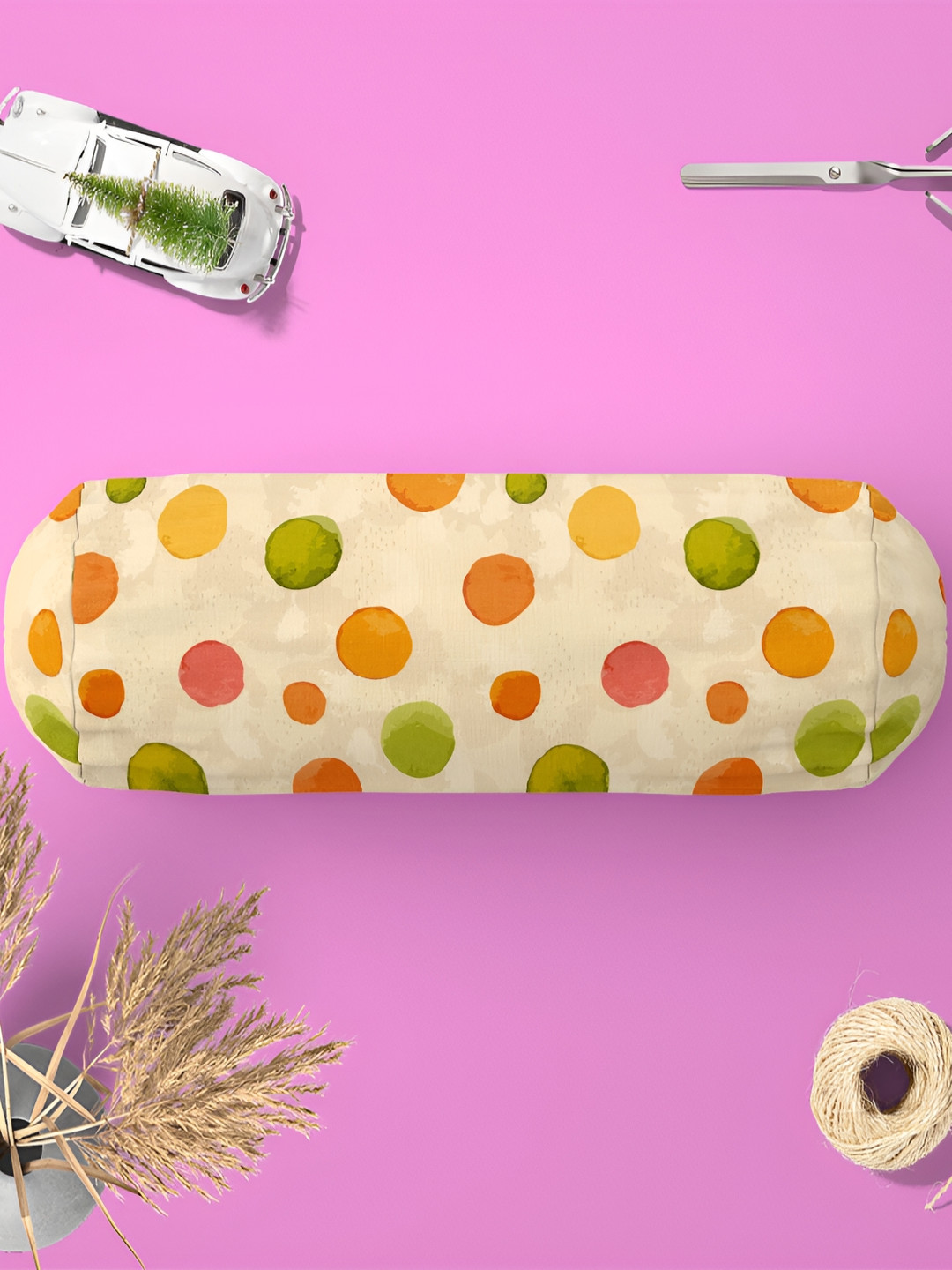

ArtzFolio Beige & Green 5 Pieces Printed Bolster Covers
