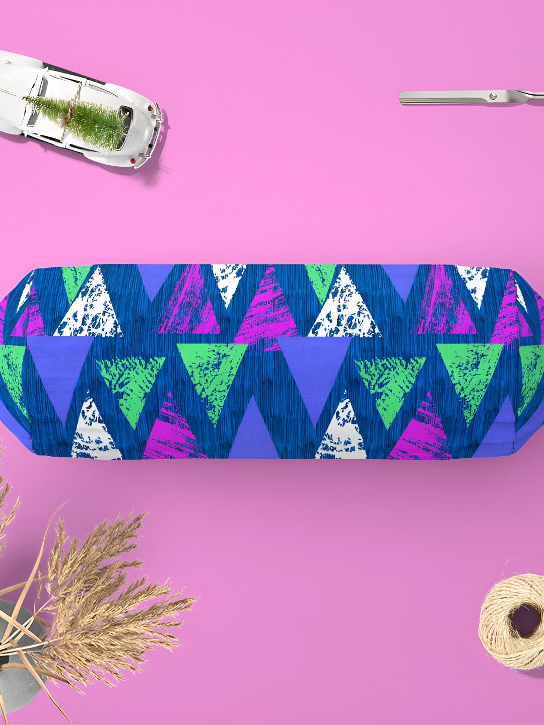 

ArtzFolio Blue & Pink 5 Pieces Printed Bolster Covers