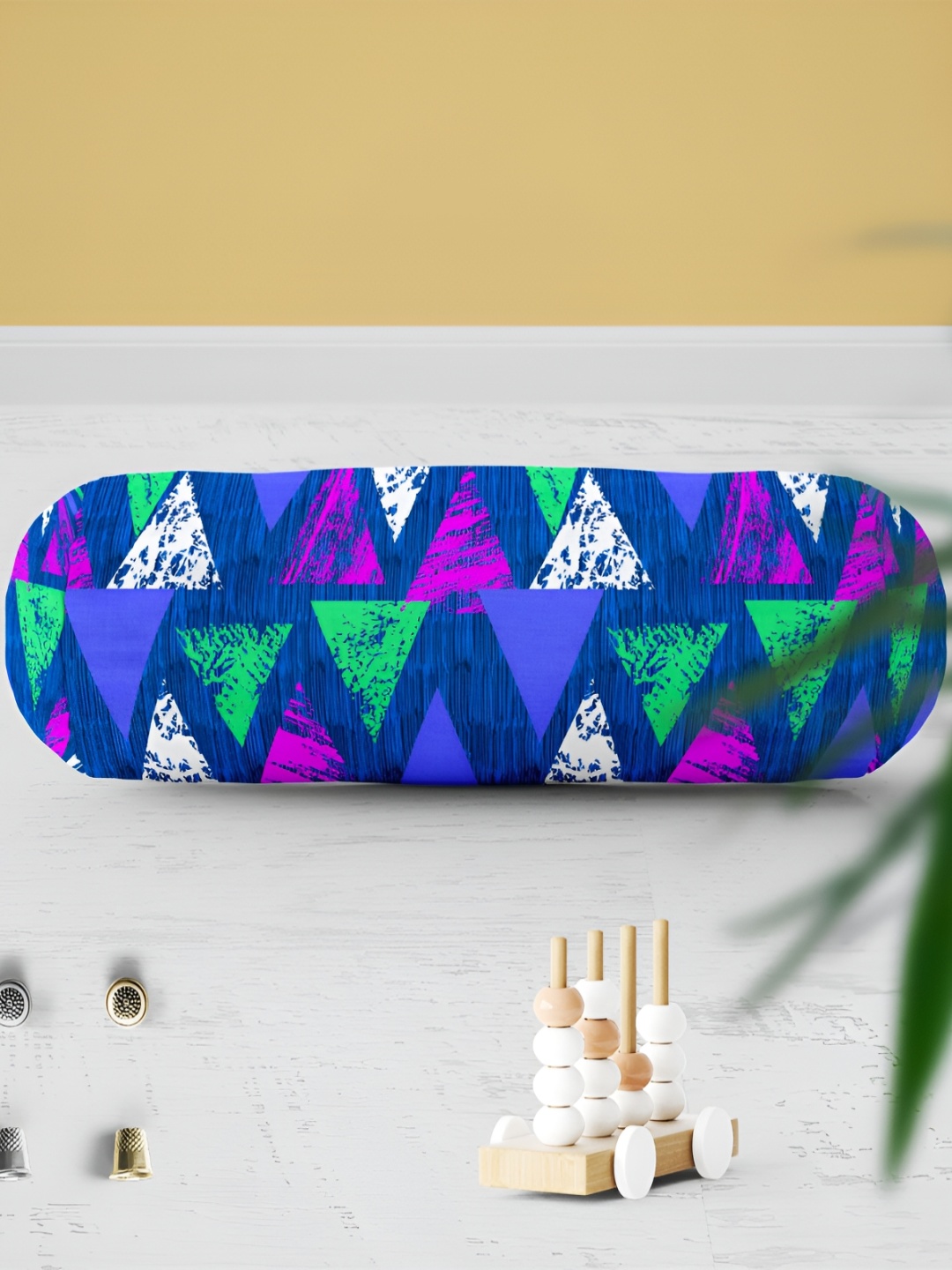 

ArtzFolio Blue & White 5 Pieces Printed Bolster Covers