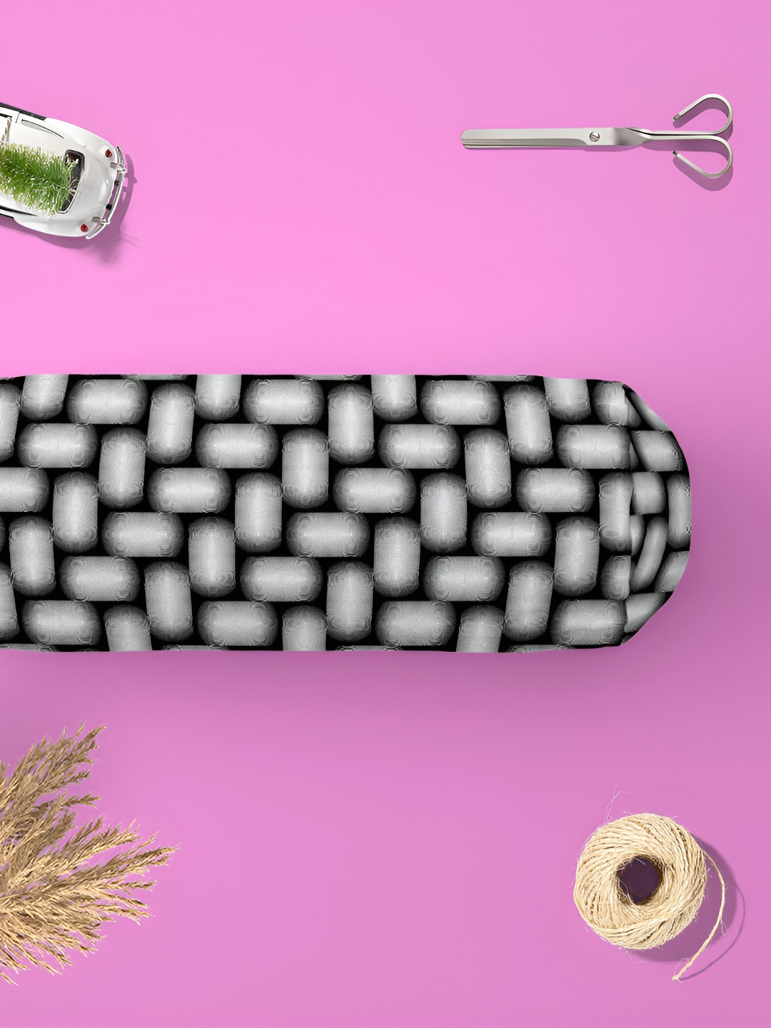 

ArtzFolio Black Grey 5 Pieces Printed Bolster Covers