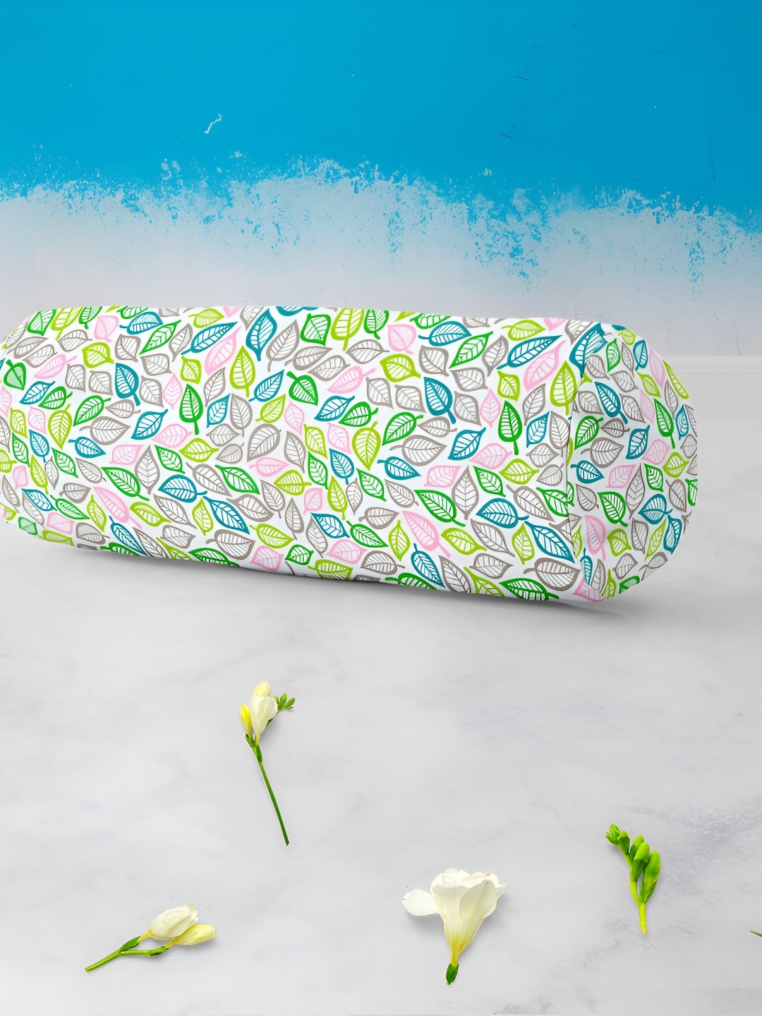

ArtzFolio Green Pink 5 Pieces Printed Bolster Covers, Multi