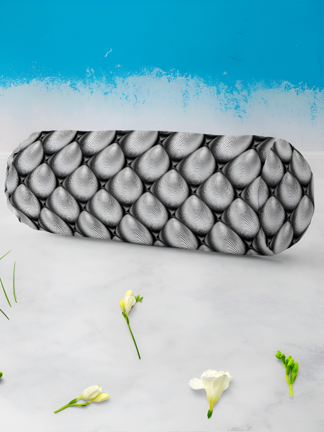 

ArtzFolio 2 Pieces White & Black Printed Bolster Covers