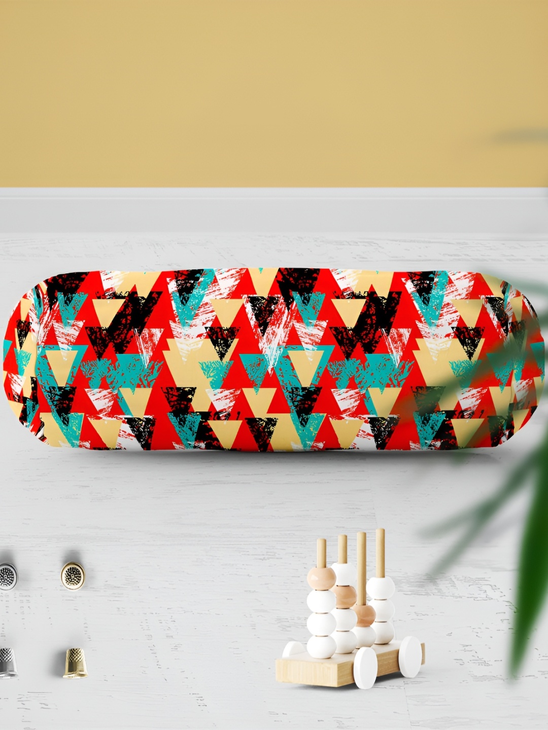 

ArtzFolio Red & Beige 5 Pieces Printed Eco-Friendly Bolster Covers
