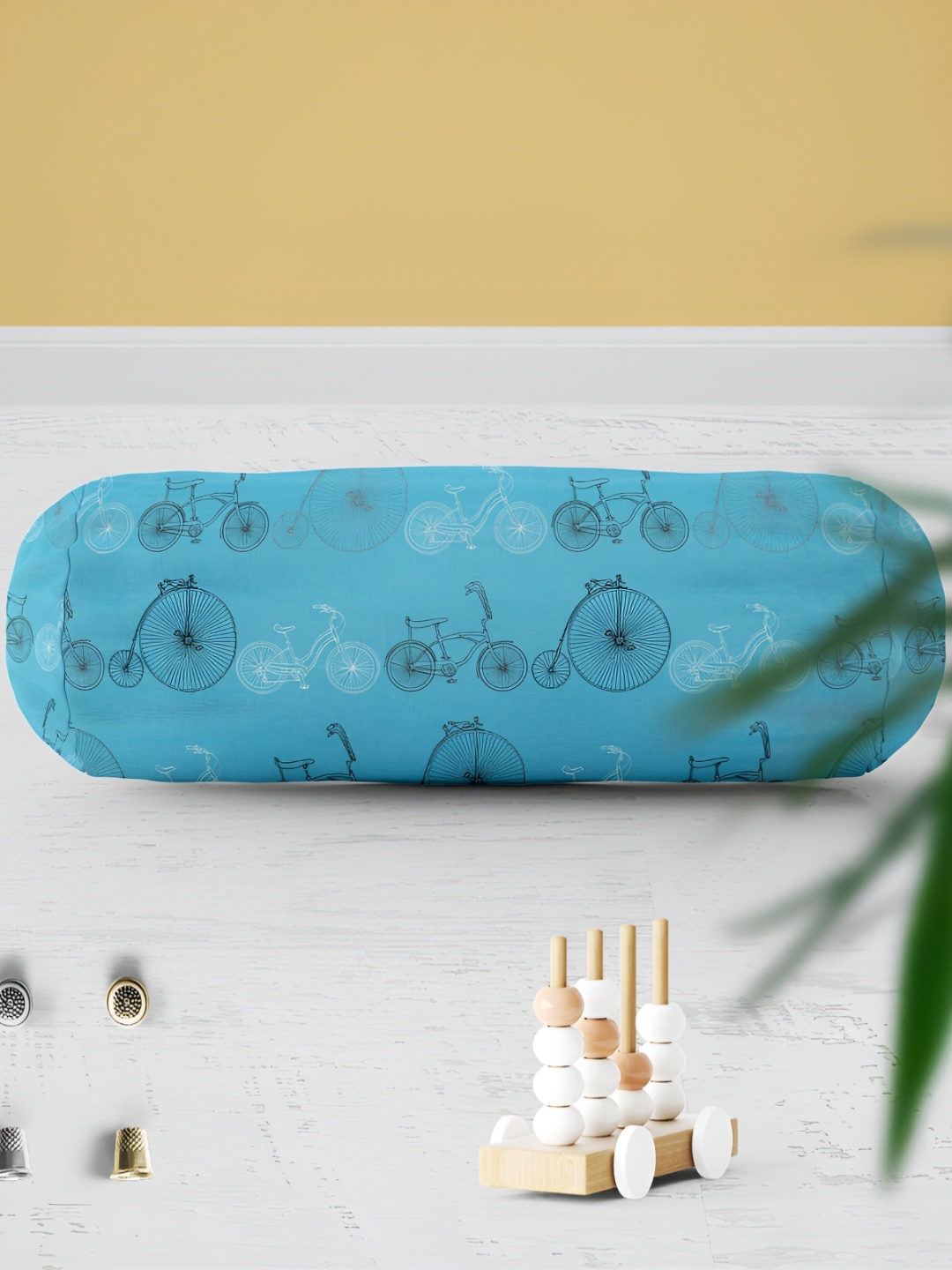 

ArtzFolio Blue & Black 5 Pieces Printed Eco-Friendly Bolster Covers