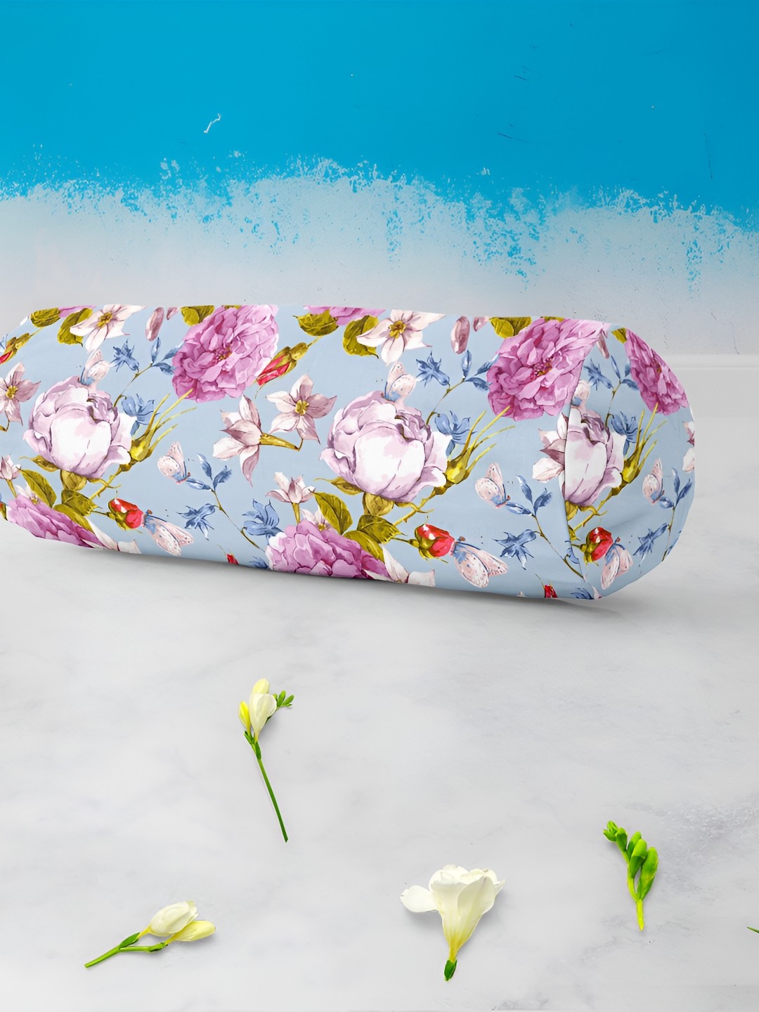

ArtzFolio Blue & Pink 2 Pieces Printed Eco-Friendly Bolster Covers
