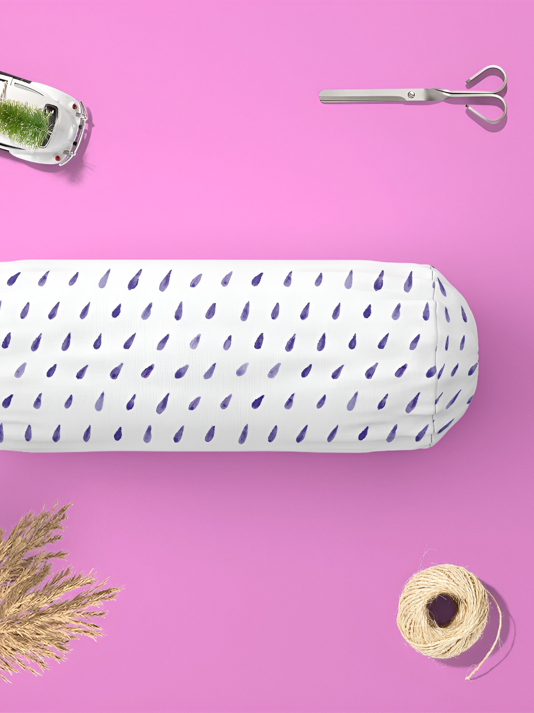 

ArtzFolio White & Blue 2 Pieces Printed Eco-Friendly Bolster Covers