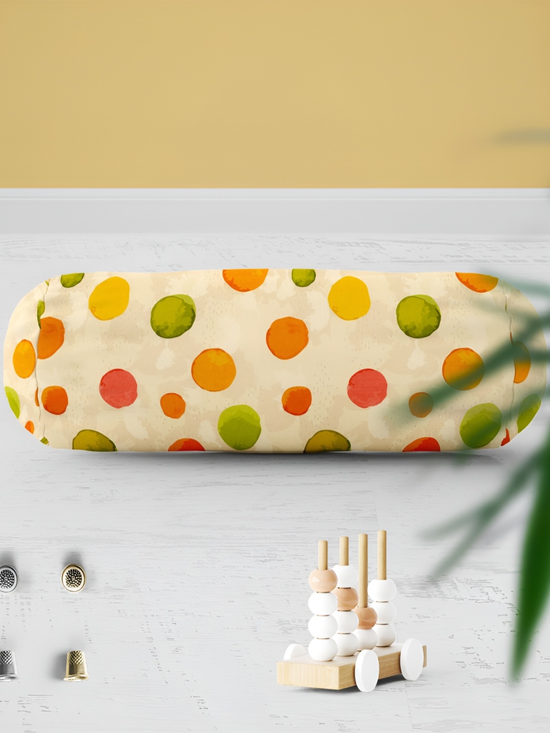 

ArtzFolio Beige & Green 2 Pieces Printed Eco-Friendly Bolster Covers