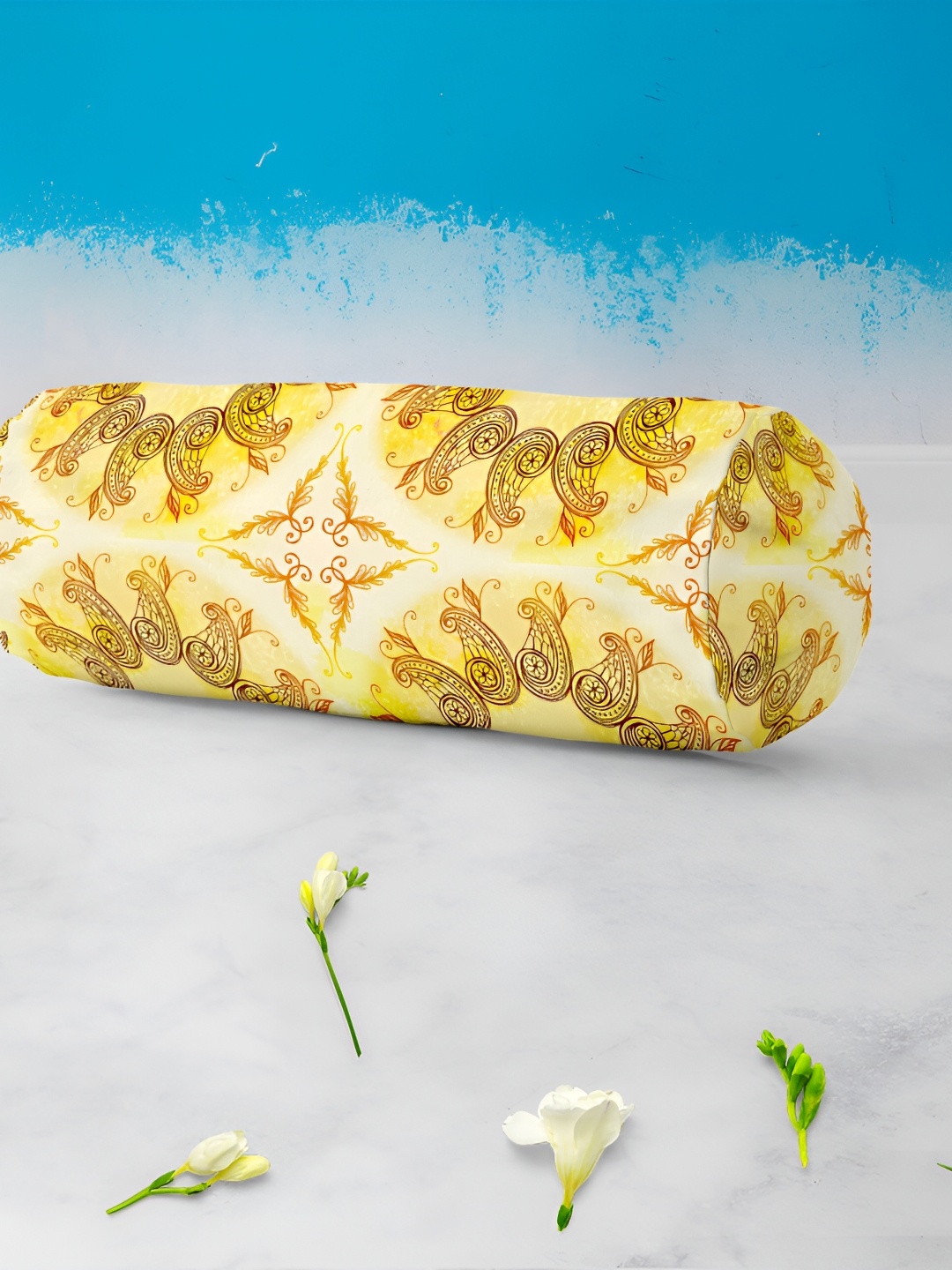

ArtzFolio Yellow 5 Pieces Ethnic Motifs Printed Bolster Covers