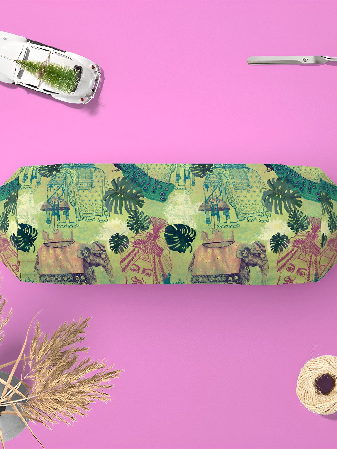 

ArtzFolio Green & Grey 5 Pieces Printed Eco-Friendly Bolster Covers