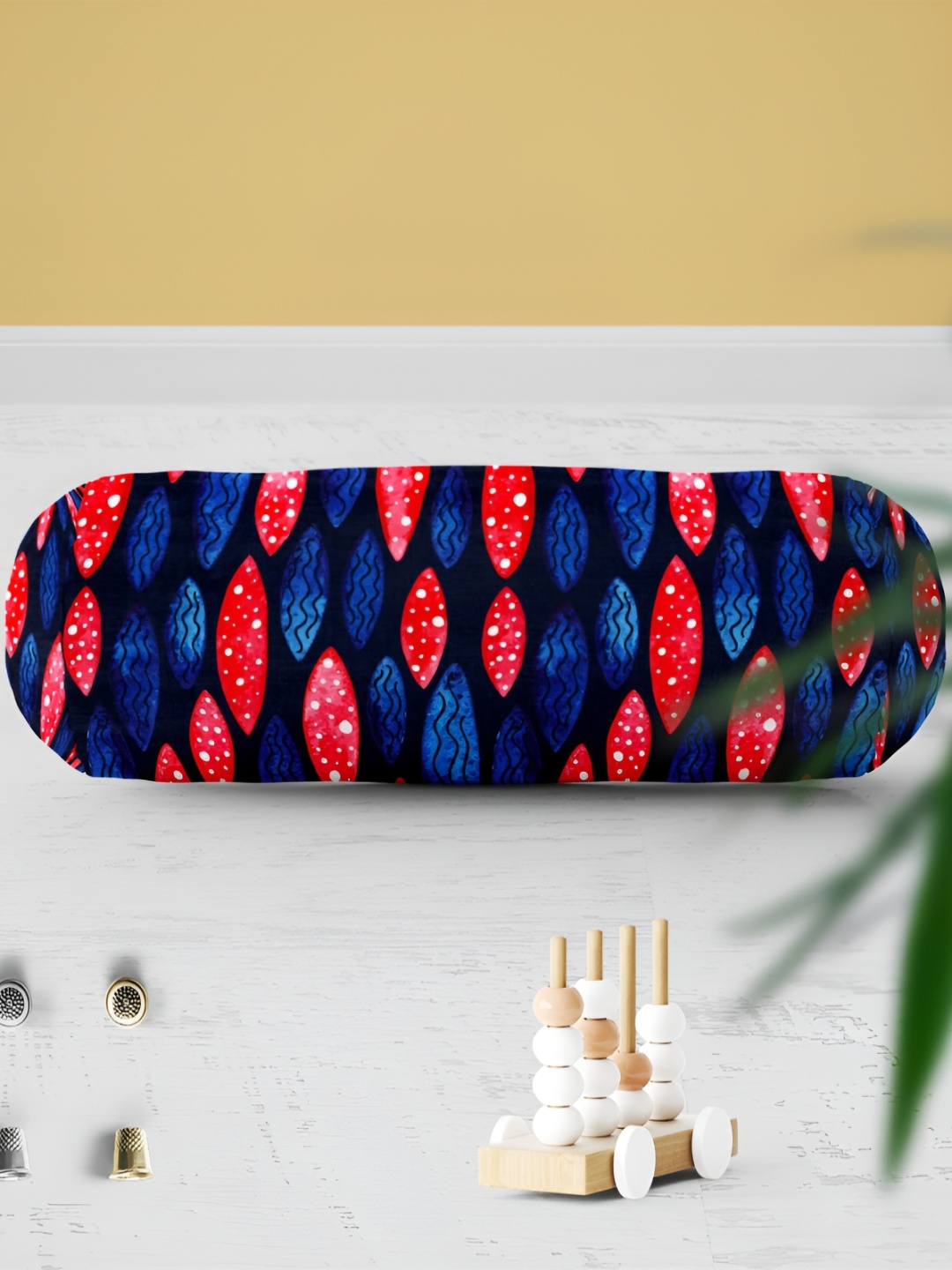 

ArtzFolio Navy Blue & Red 2-Pcs Printed Eco-Friendly Bolster Covers