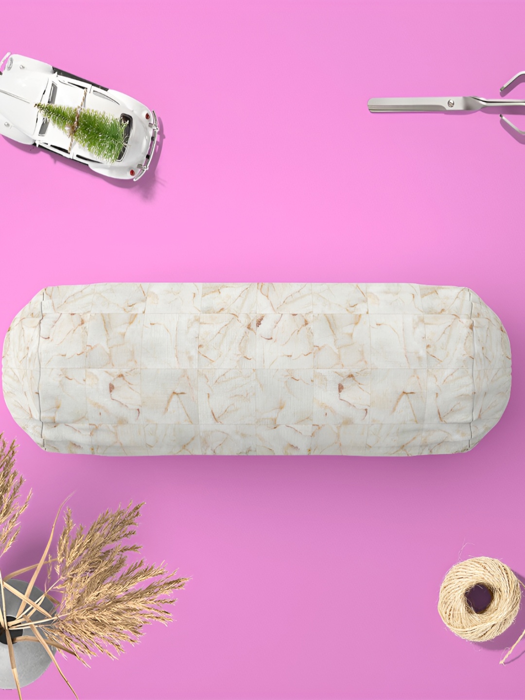 

ArtzFolio White & Brown 2 Pieces Printed Bolster Covers