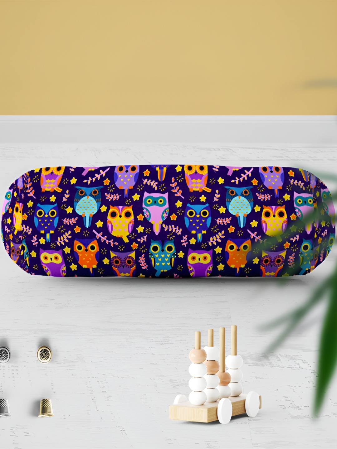 

ArtzFolio Navy Blue 2 Pieces Printed Bolster Covers, Multi