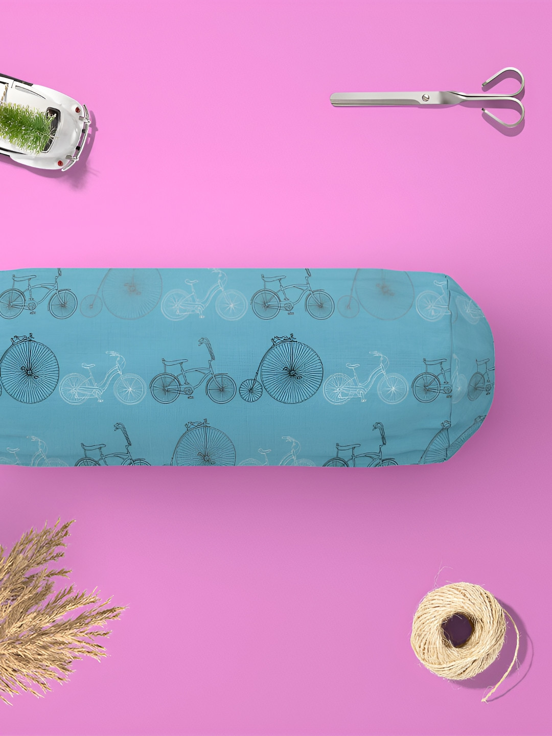

ArtzFolio Blue & White 2 Pieces Printed Bolster Covers