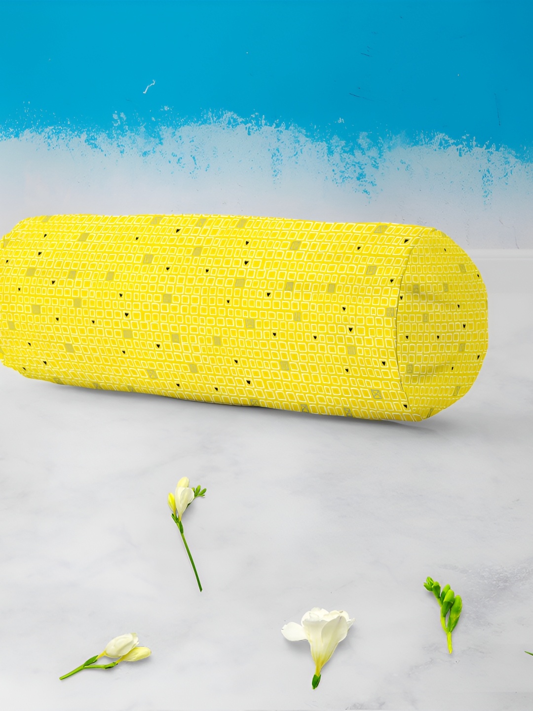 

ArtzFolio Yellow and Black 2 Pieces Cotton Bolster Covers