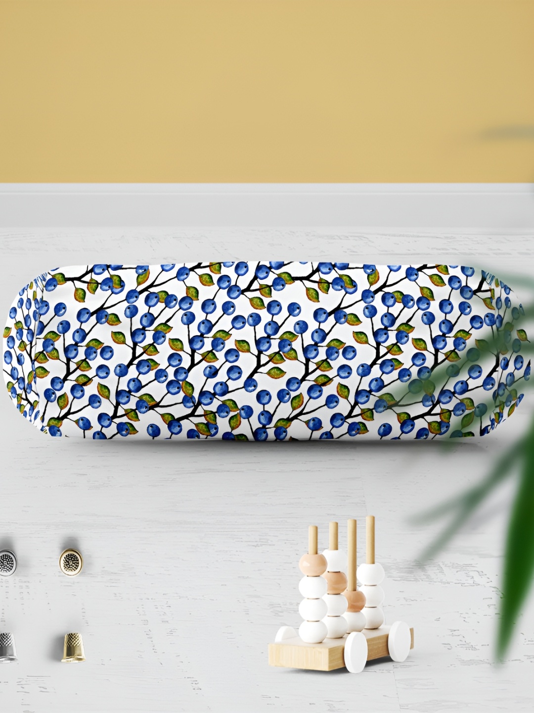 

ArtzFolio White & Blue 2 Pieces Printed Eco-Friendly Bolster Covers