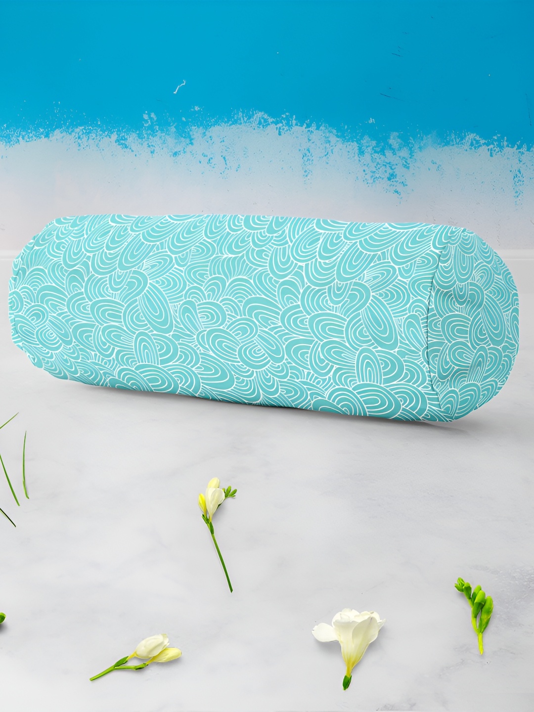 

ArtzFolio Blue & White 2 Pieces Printed Eco-Friendly Bolster Covers