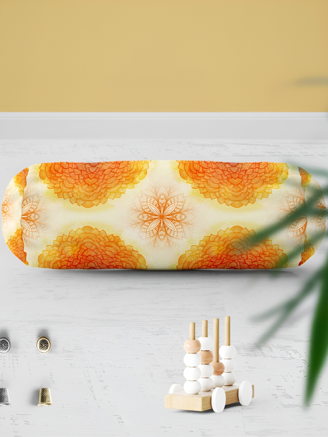 

ArtzFolio Beige & Brown 2 Pieces Floral Printed Eco-Friendly Bolster Covers