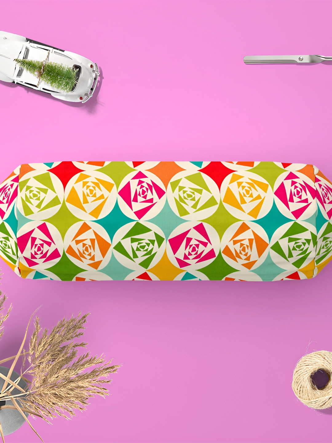 

ArtzFolio White & Green 2 Pieces Printed Eco-Friendly Bolster Covers