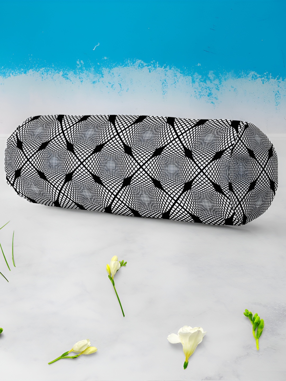 

ArtzFolio Black & White 2 Pieces Geometric Printed Cotton Canvas Bolster Covers