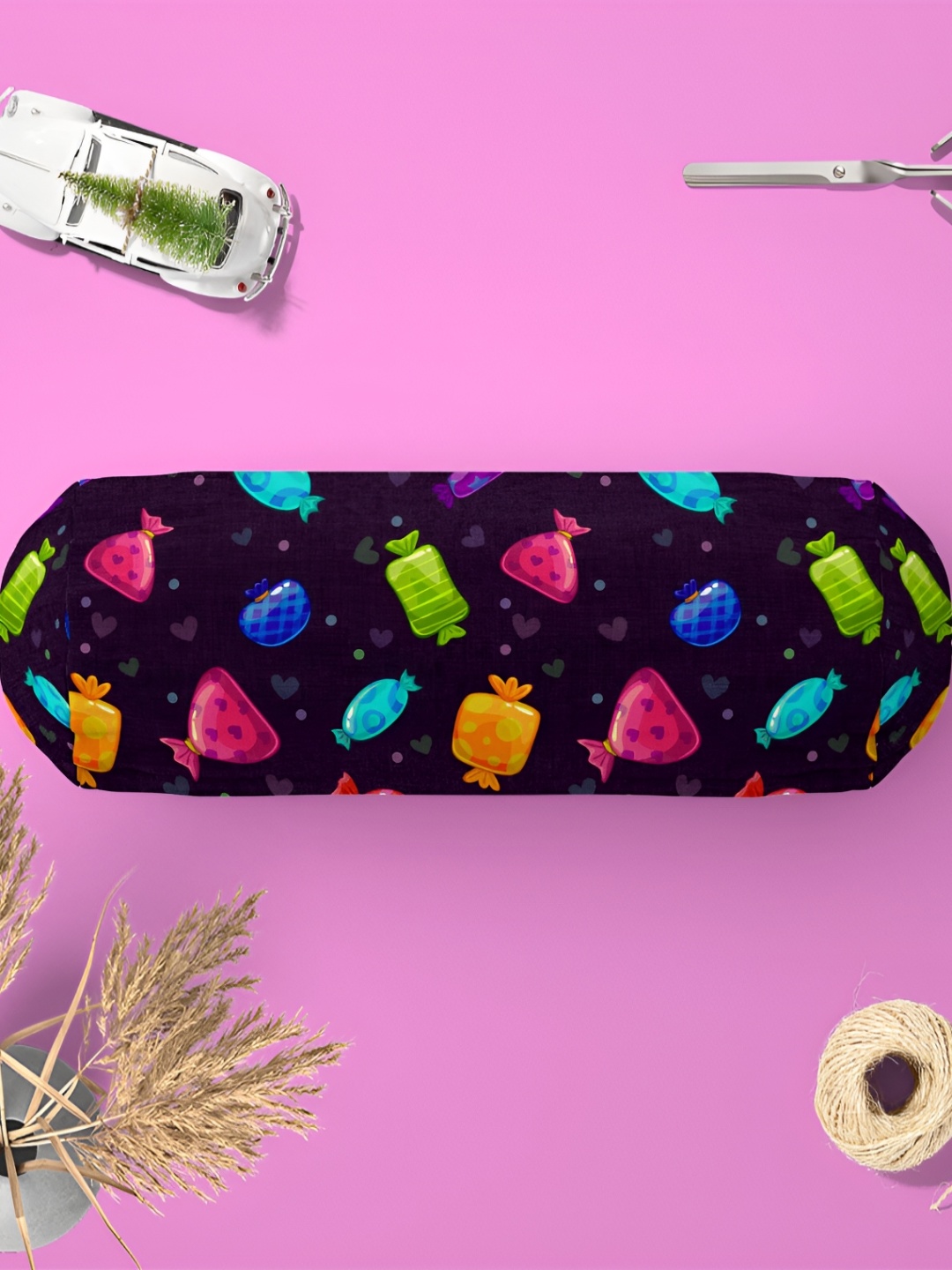

ArtzFolio Purple & Pink 2 Pieces Printed Velvet Bolster Covers