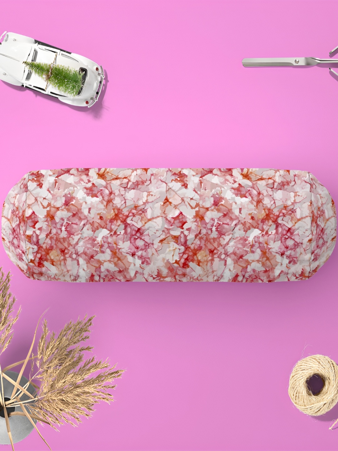 

ArtzFolio 2 Pieces White & Red Printed Eco-Friendly Bolster Covers