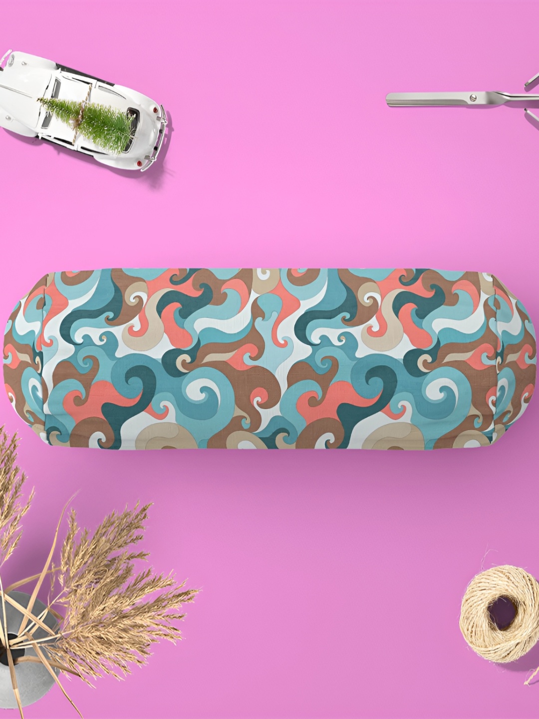 

ArtzFolio Blue 2 Pieces Printed Velvet Bolster Covers