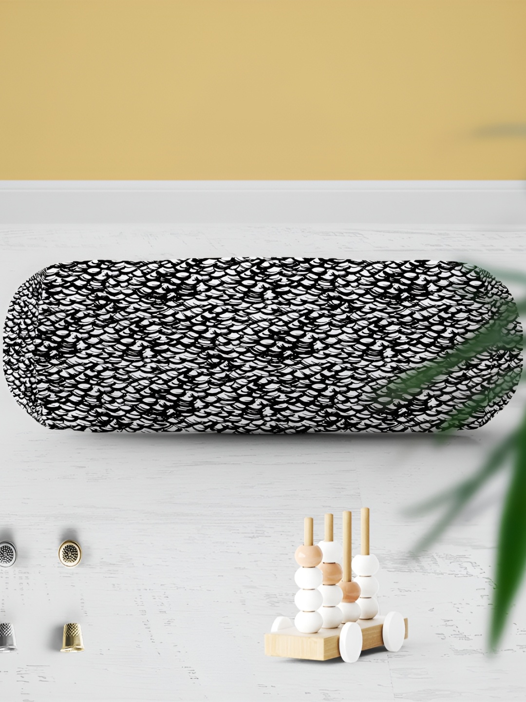 

ArtzFolio White & Black 2 Pieces Printed Bolster Covers