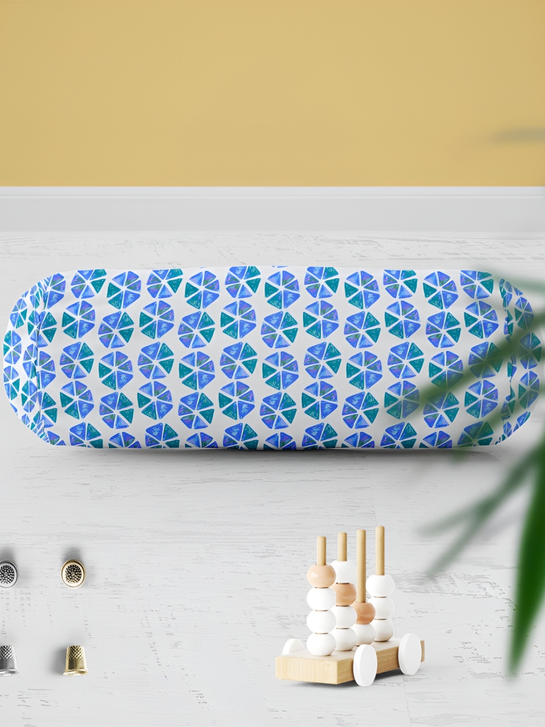 

ArtzFolio White & Blue 2 Pieces Printed Bolster Covers