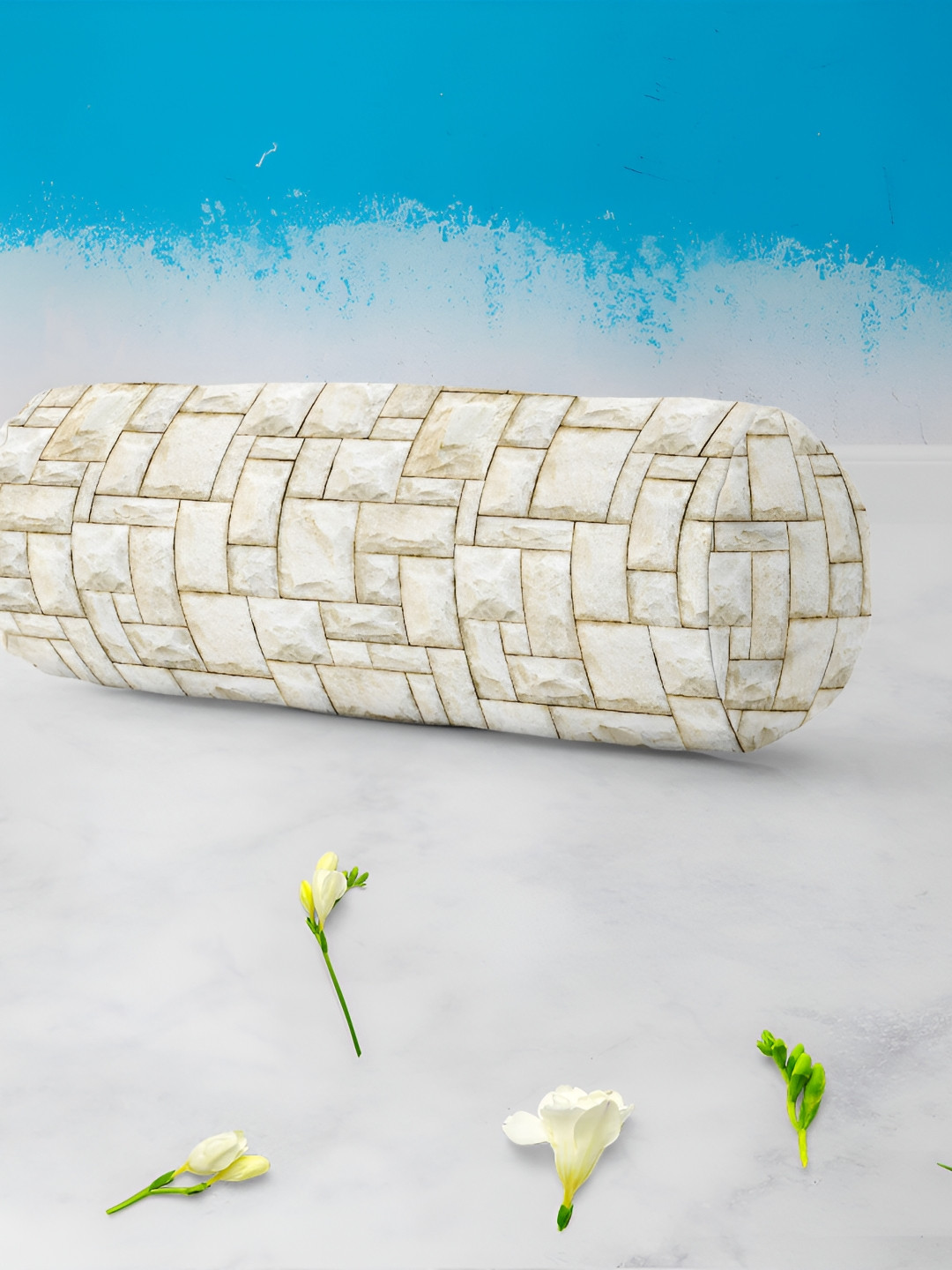 

ArtzFolio White and Brown 2 Pieces Printed Velvet Bolster Covers