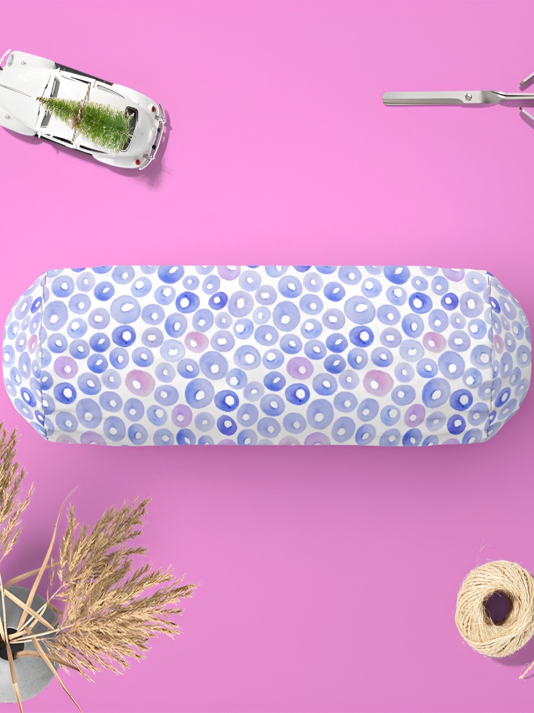 

ArtzFolio White & Blue 2 Pieces Abstract Printed Bolster Covers