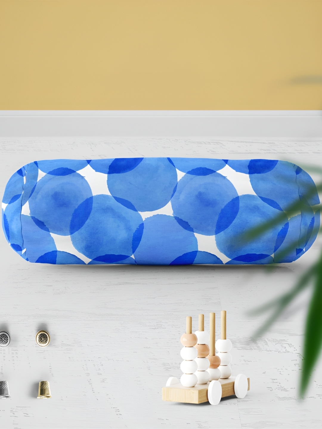 

ArtzFolio Blue & White 2 Pieces Printed Eco-Friendly Velvet Bolster Covers