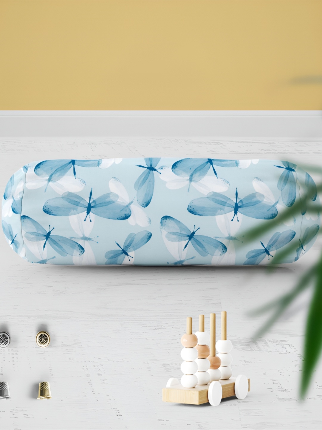 

ArtzFolio 2 Pieces Blue Printed Bolster Covers