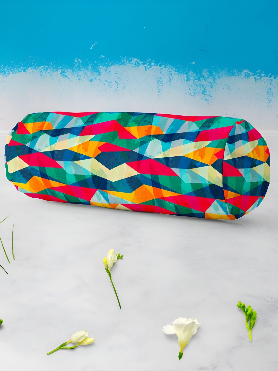 

ArtzFolio Green & Red 2 Pieces Printed Velvet Bolster Covers