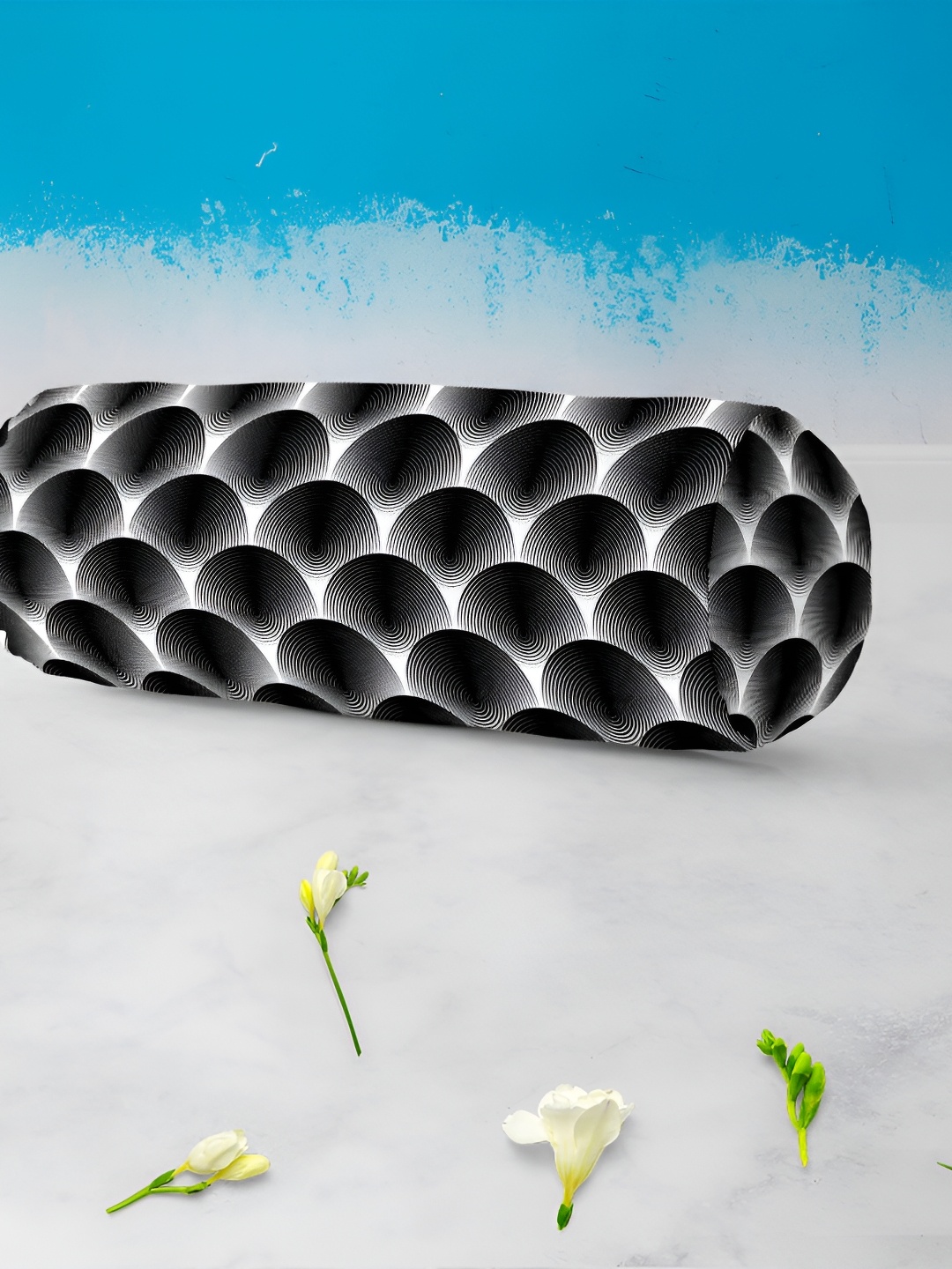 

ArtzFolio Black 2 Pieces Printed Velvet Bolster Covers