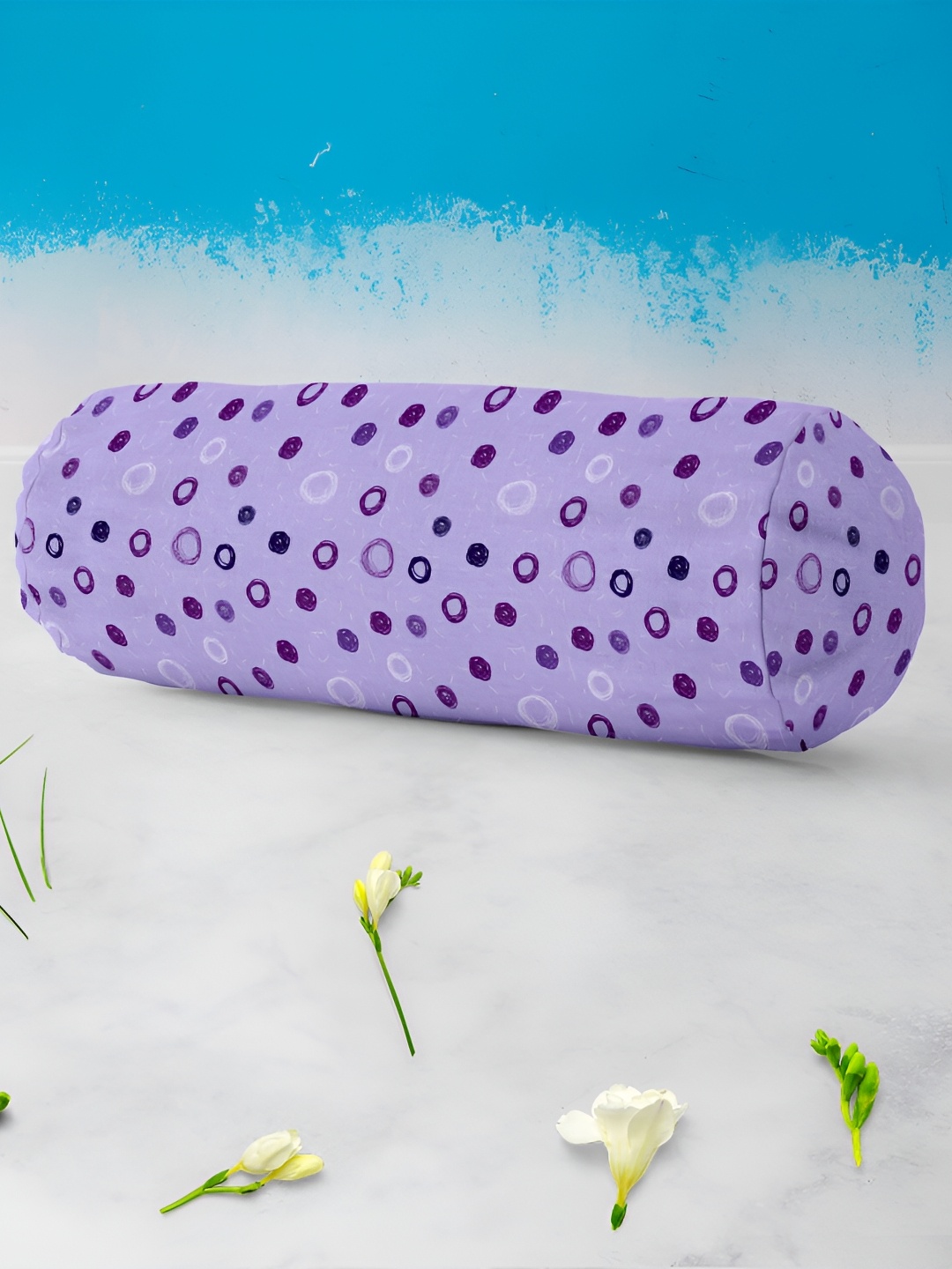 

ArtzFolio 2 Pcs Purple Printed Cotton Canvas Bolster Covers